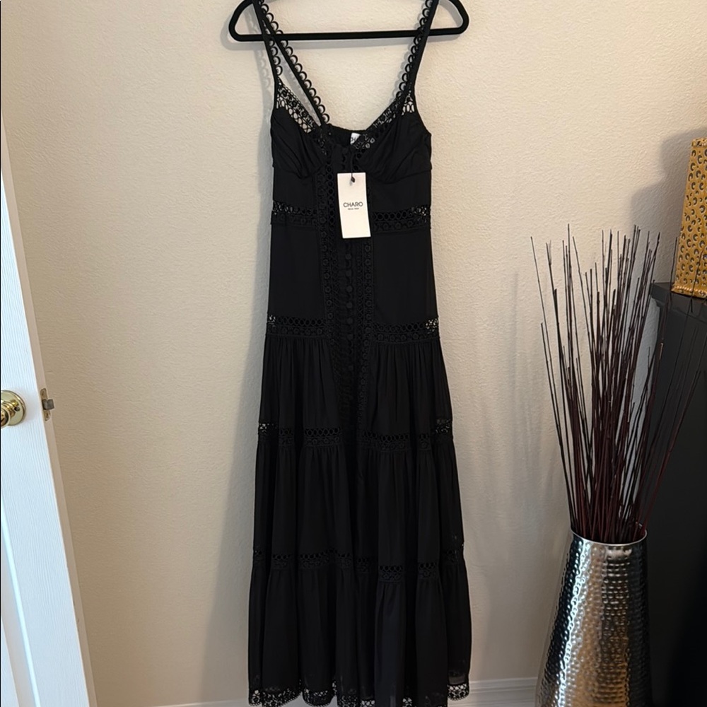 Black Tiered Maxi Dress with Spaghetti Straps